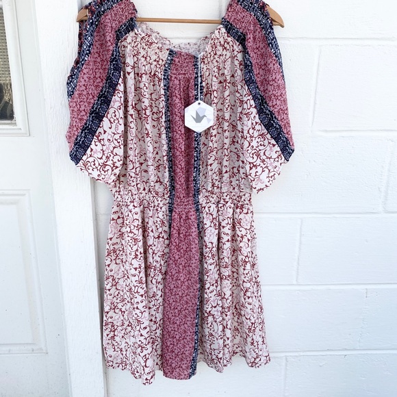 Paper Crane Dresses & Skirts - Paper Crane Off the Shoulder Smocked Boho Dress